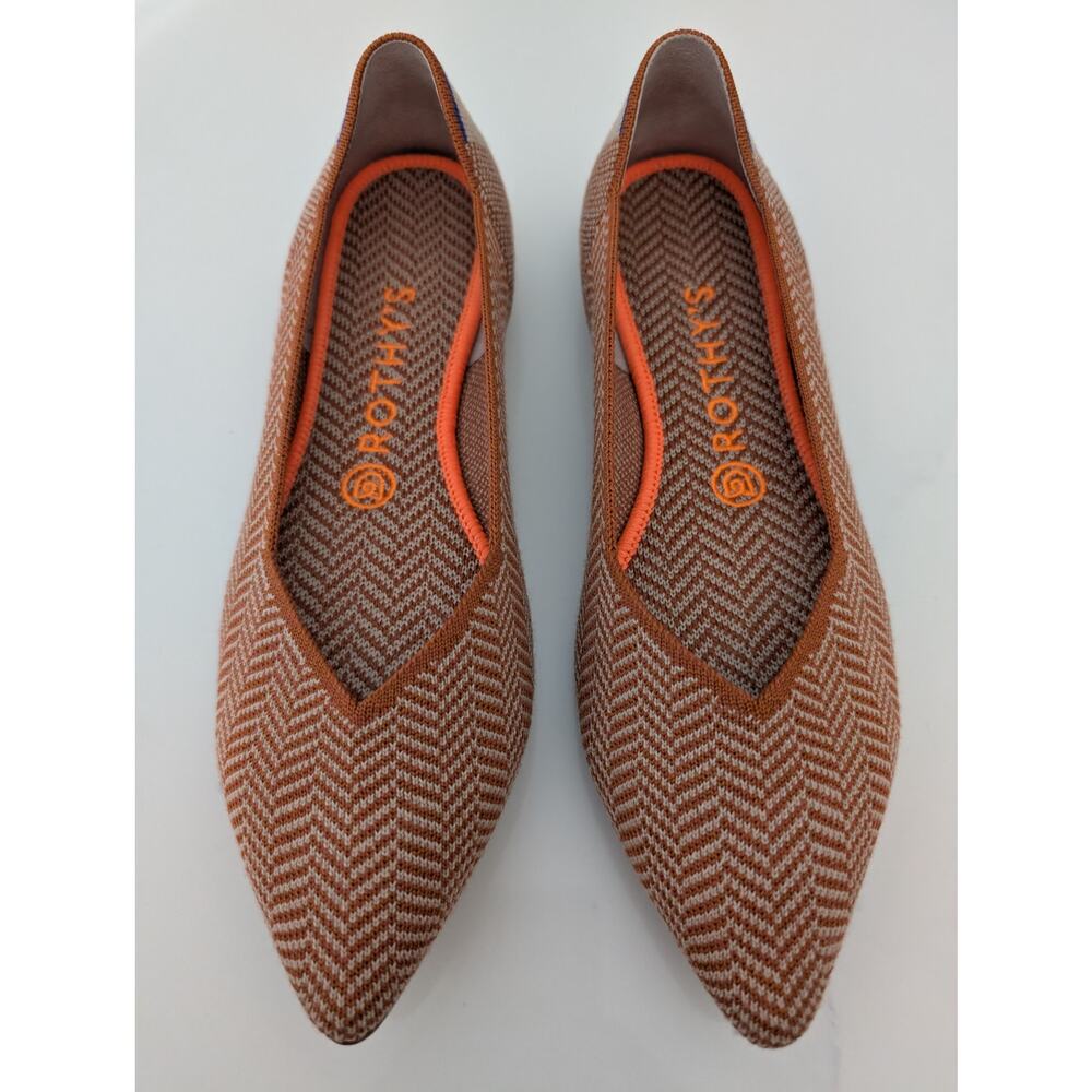 Limited Edition Rothy's The Point - Camel Herringbone Knit Wool (8.5) Retired - Picture 3 of 10